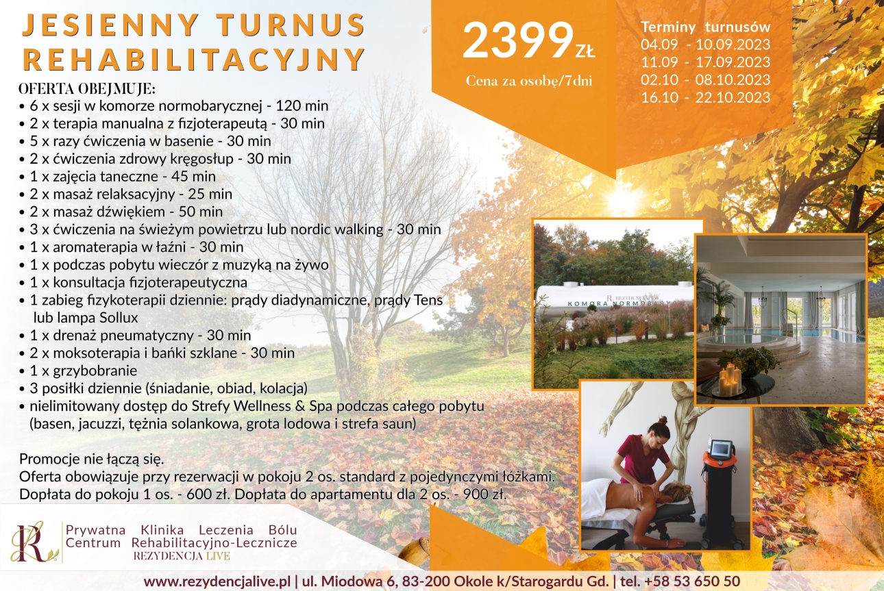 OFERTA JESIENNY TURNUS REHABILITACYJNY