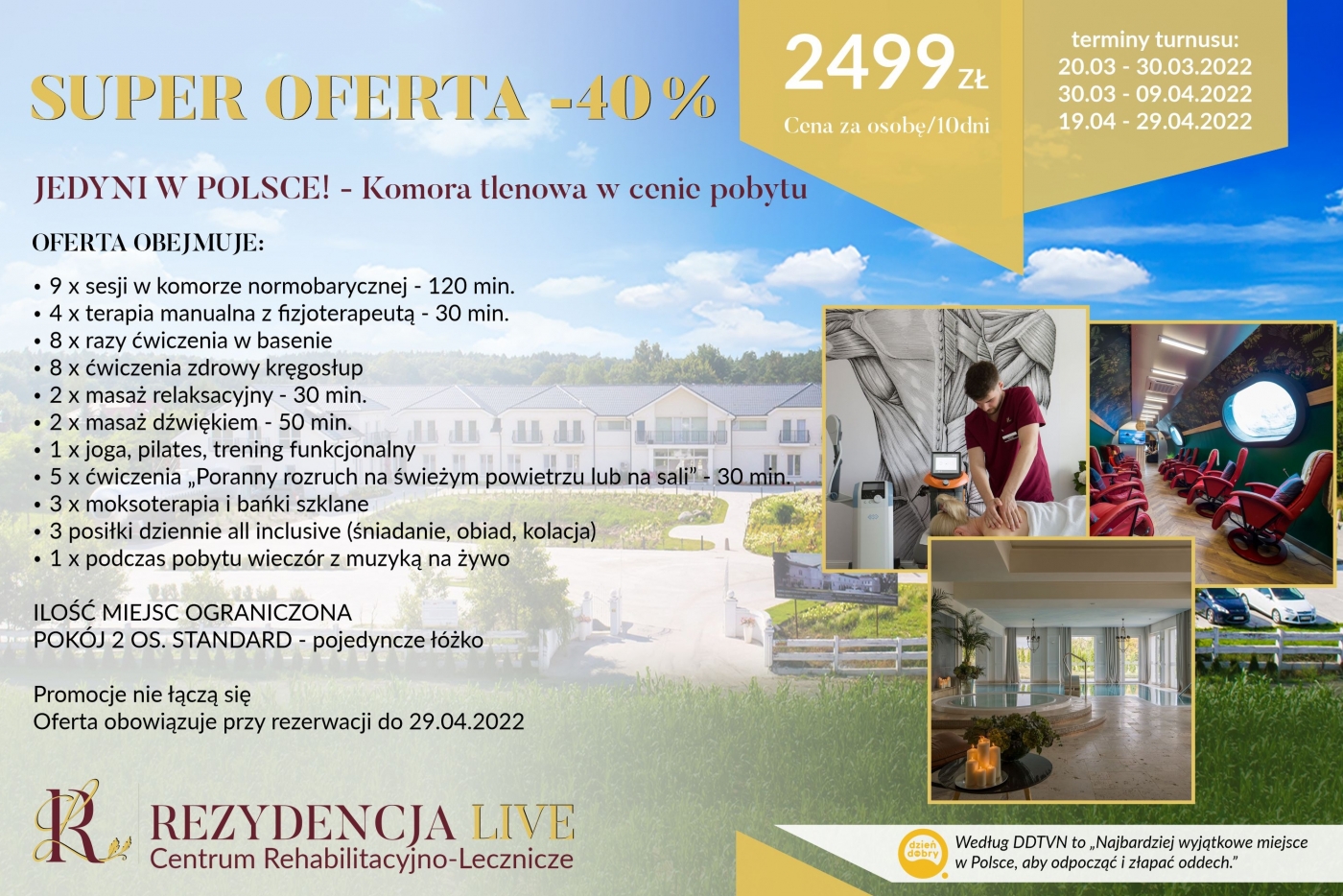 SUPER OFERTA -40% - REZERWACJA DO 29.04.2022