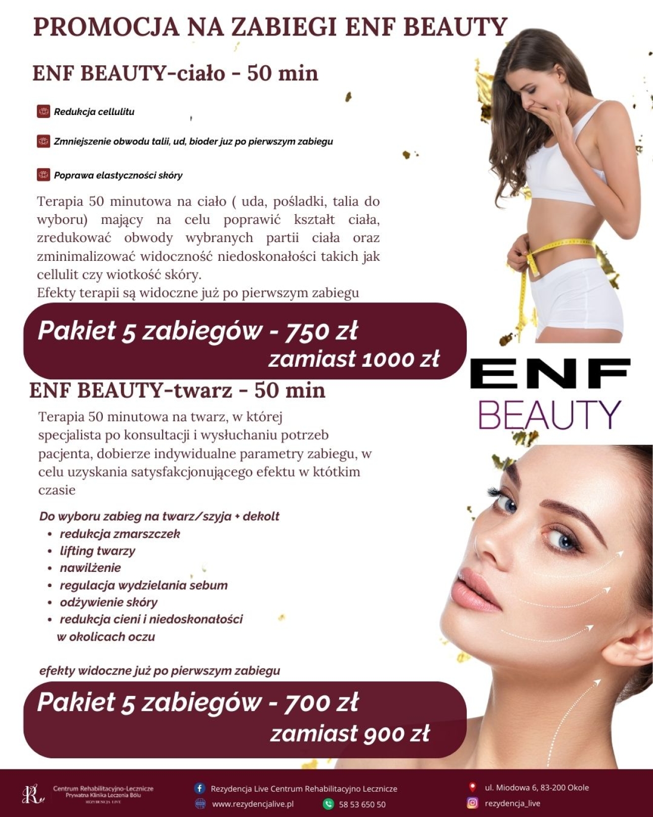 Promocja na zabiegi enf beauty