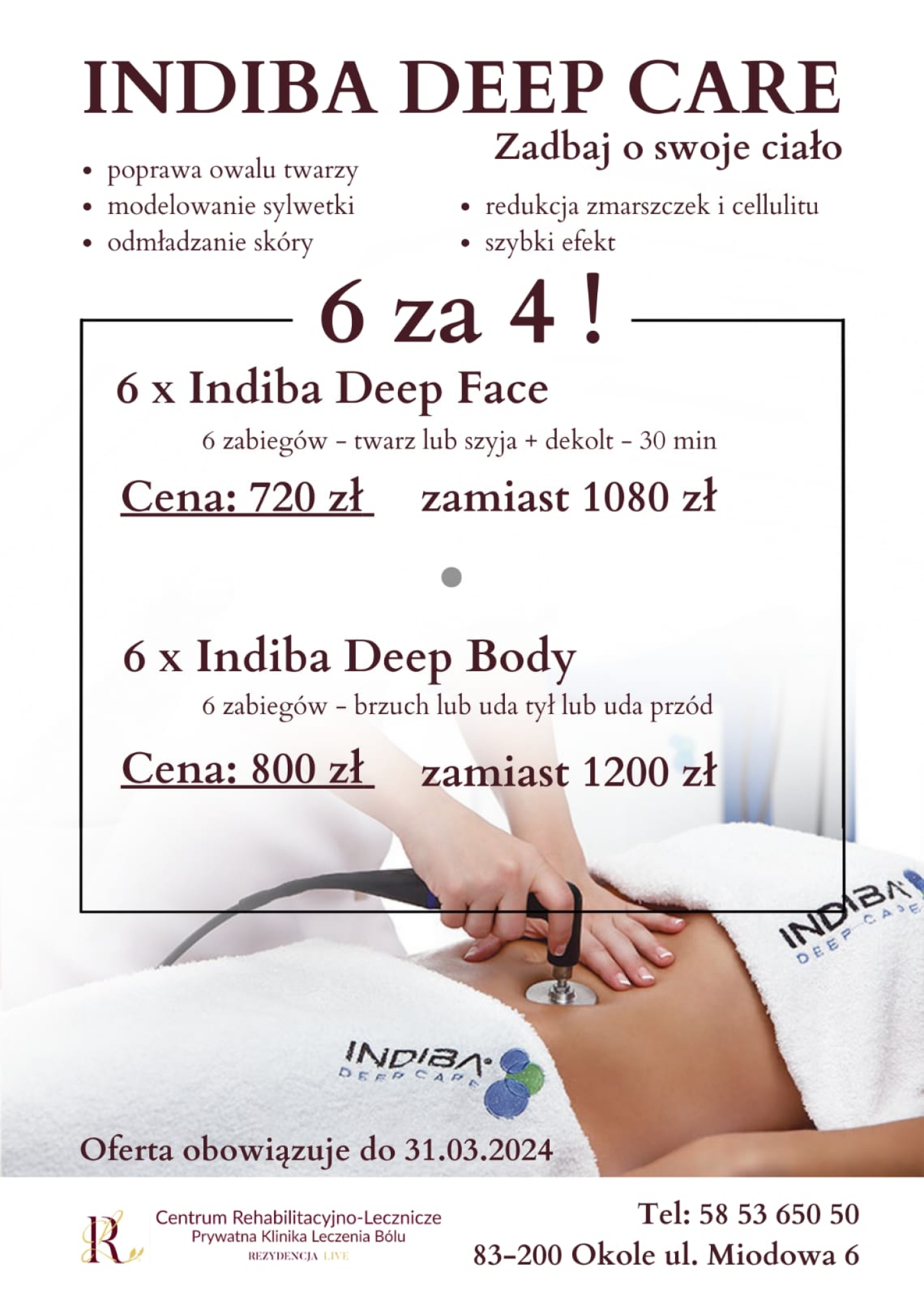 Promocja Indiba Deep Face i Indiba Deep Body 6 za 4